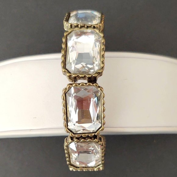 Gold and clear glass cuff - Picture 8 of 13